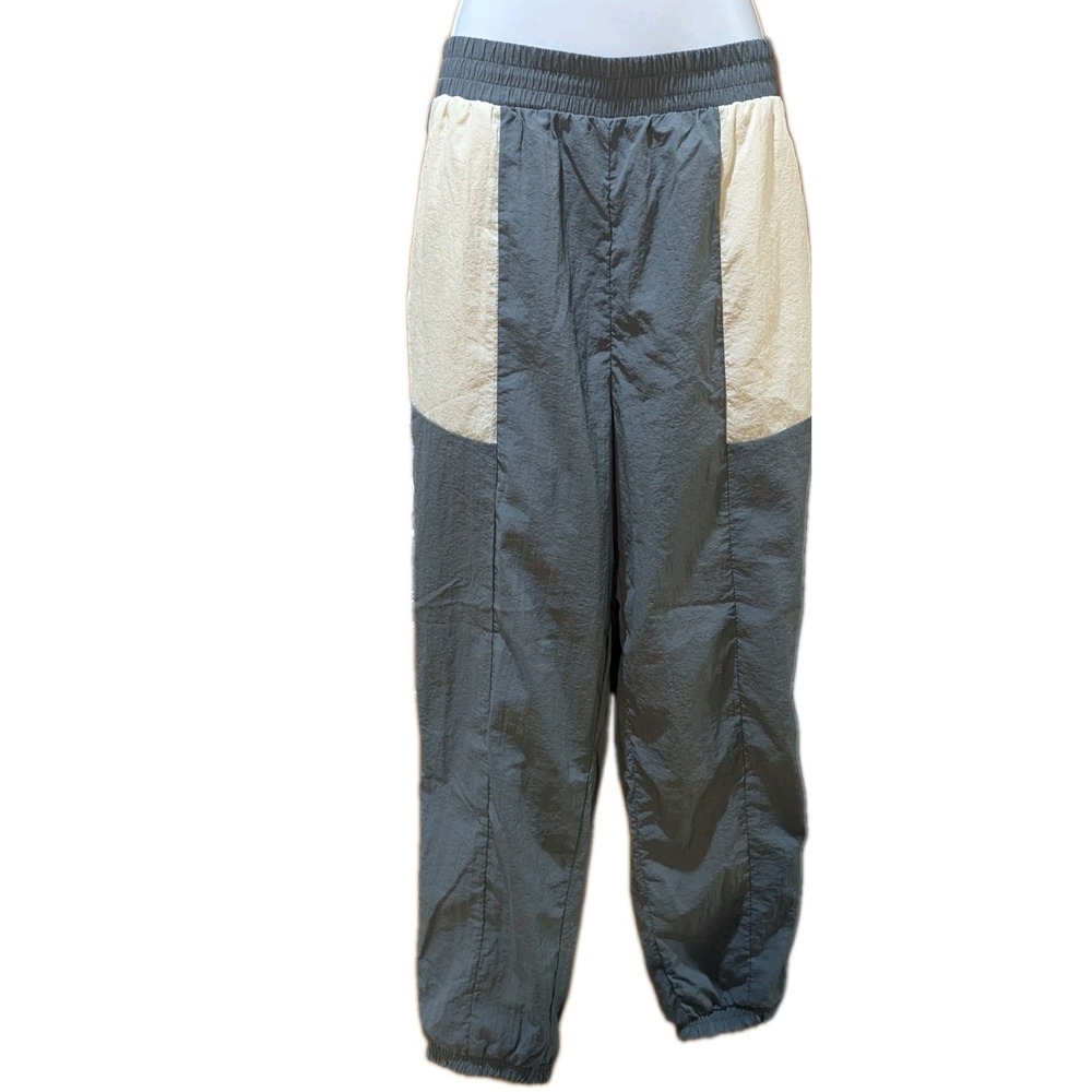 Fabletics Jaylee Color Block Track Pants Storm Cream Grey Stylish Size Large‎